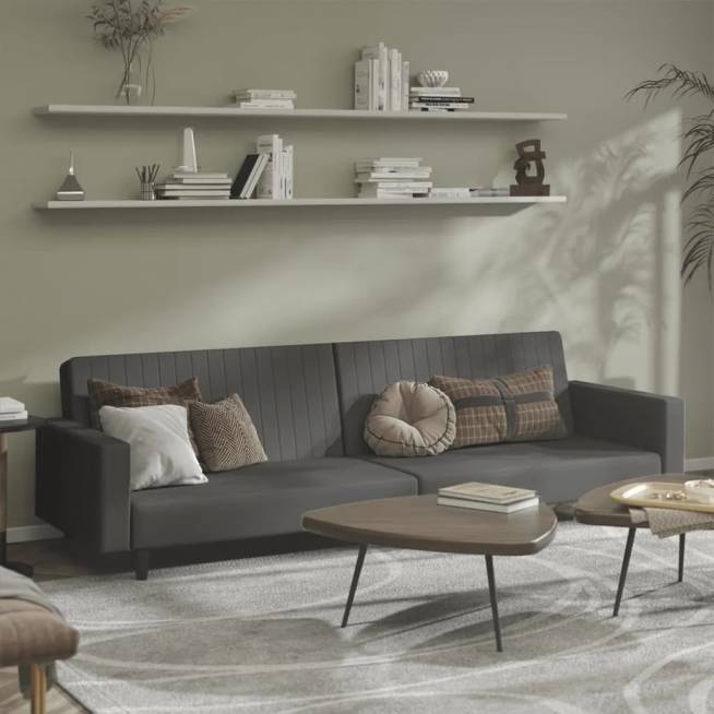 Aksominė dvivietė sofa-lova