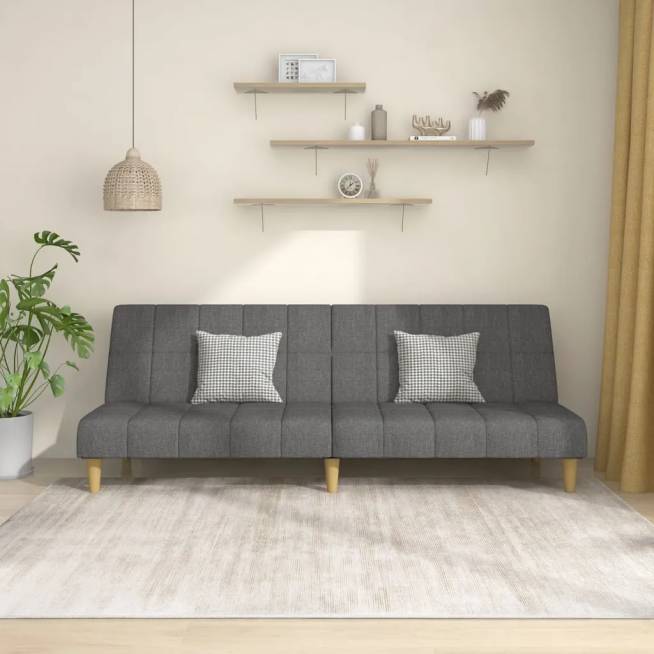 Dvivietė sofa-lova, įvairių spalvų audinys