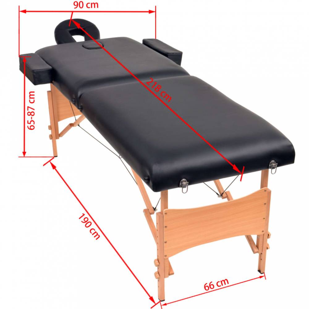 Sulankstomas masažo stalas, 2 zonų, 10cm storio