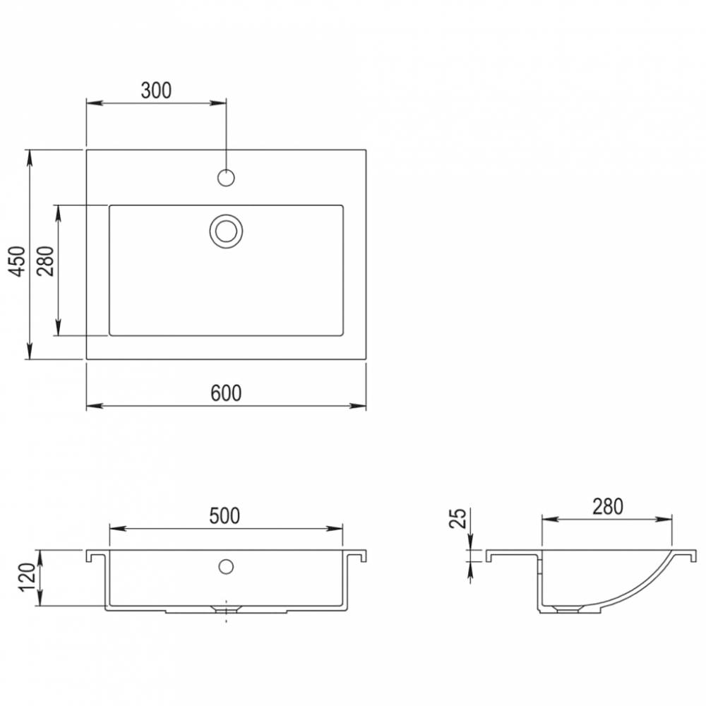 Granitinis praustuvas 600x450x120 mm