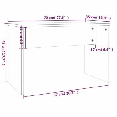 Kosmetinio Staliuko Kėdutė 70x35x45cm, Ąžuolo ir Spalvota Mediena