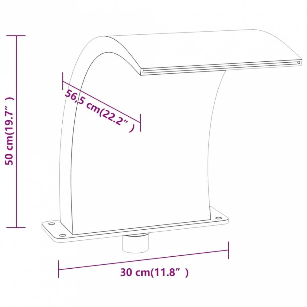 Baseino fontanas su įvairių spalvų LED, 50cm, akrilas