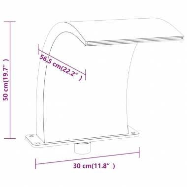 Baseino fontanas su įvairių spalvų LED, 50cm, akrilas