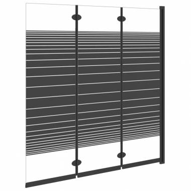 Sulankstoma dušo pertvara, 3 dalių, juoda, 130x130cm, ESG